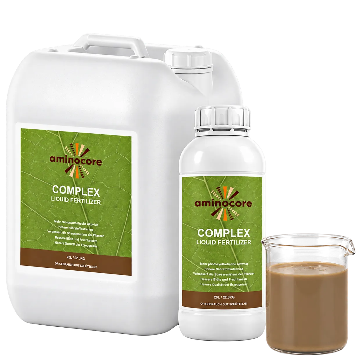Aminocore COMPLEX packaging with a liquid sample