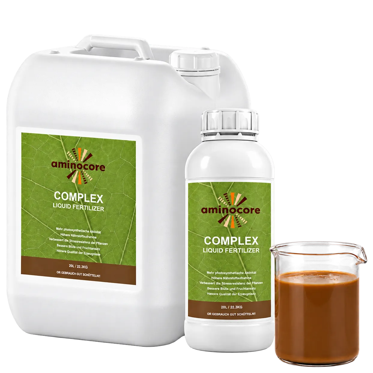 Aminocore COMPLEX packaging with a liquid sample