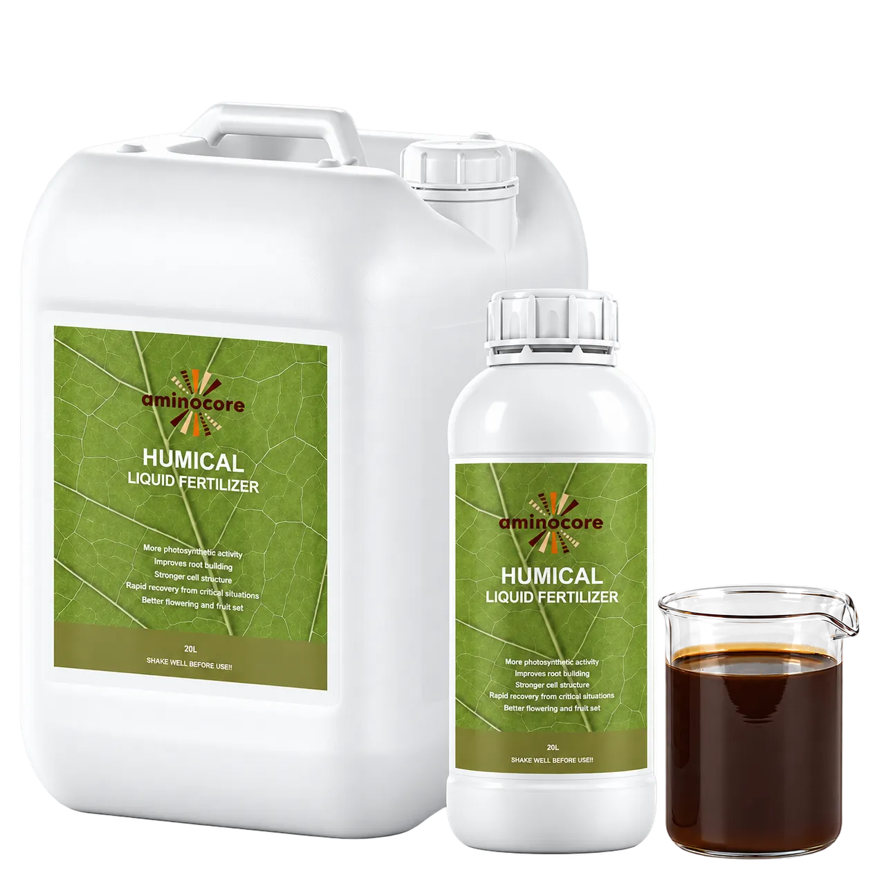 Aminocore HUMICAL packaging with a liquid sample
